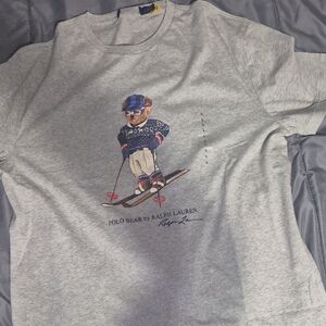 Ralph Lauren Gray Polo Bear Ski Tee